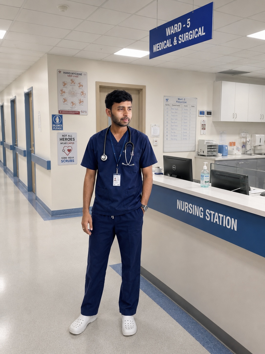 Dishant at Ward 5 Nursing Station